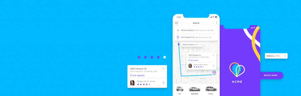 Design A Ride Sharing App In Steps With Justinmind Justinmind