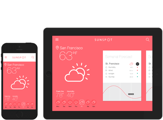 Hi-fi wireframes for apps