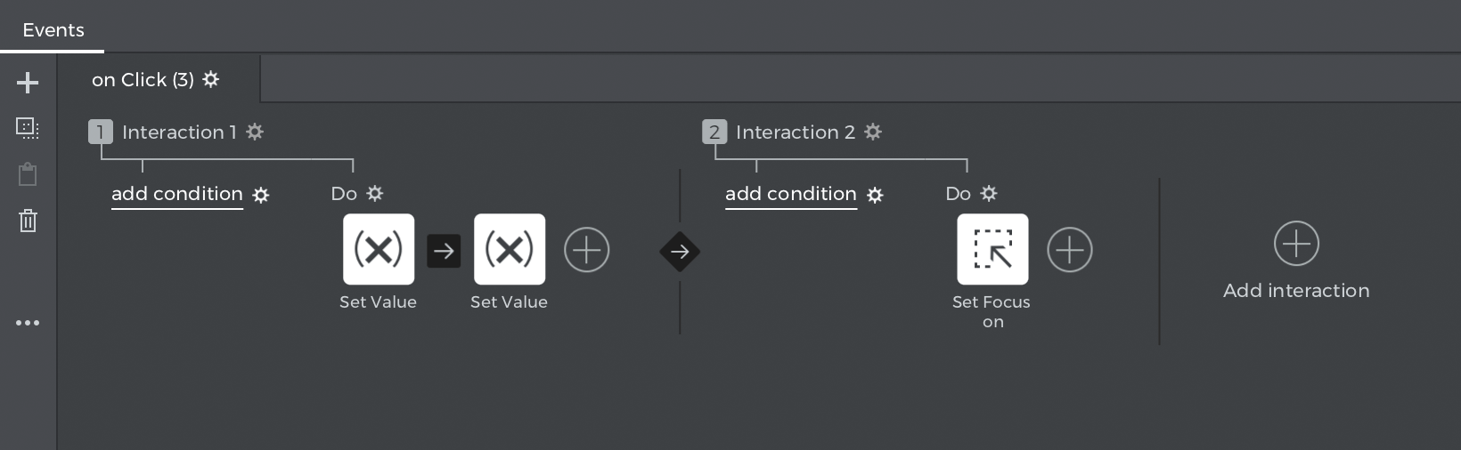 Interactive wireframes: autopopulate text - Events
