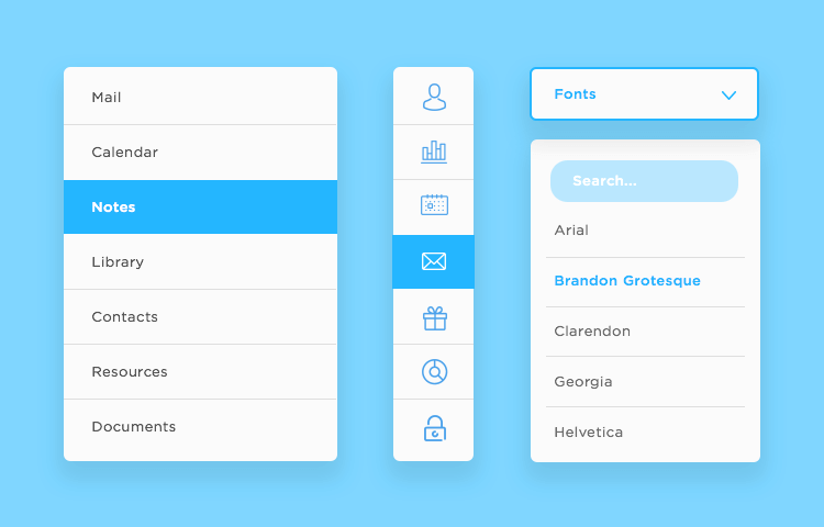 Drop Down Menu Ui Design Examples