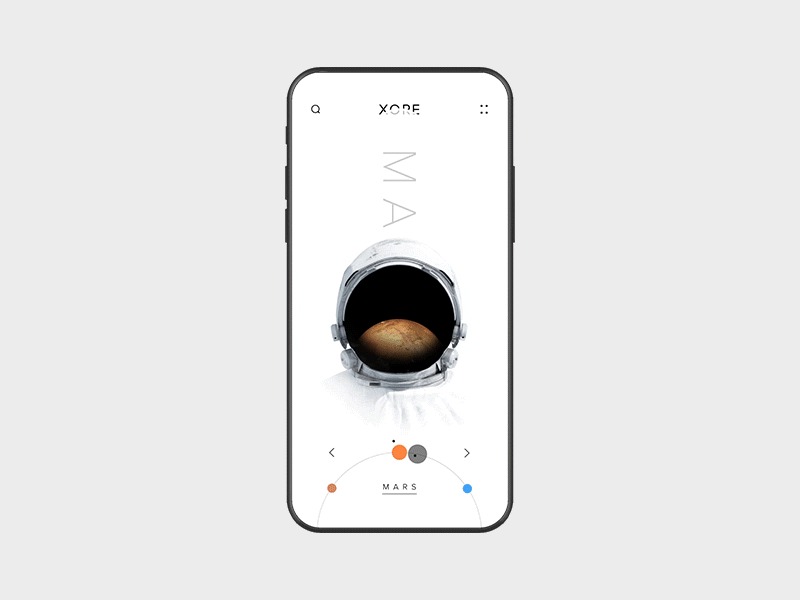 Solar system app mobile ui animation for space vibe