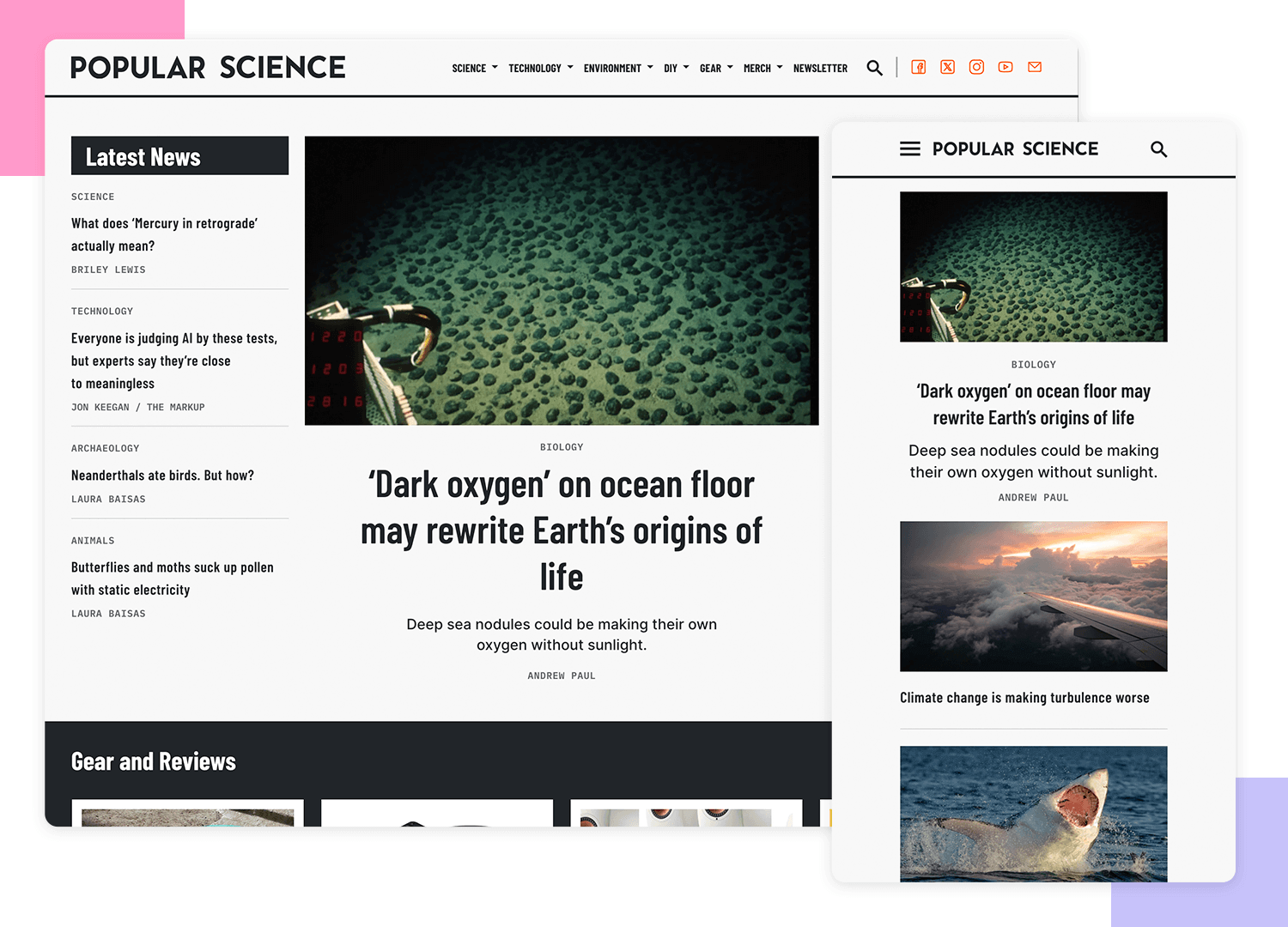 Popular Science - Responsive website examples - Justinmind