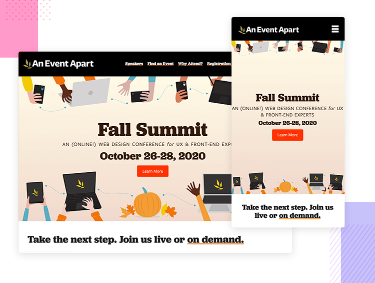 An Event Apart - Responsive website examples - Justinmind