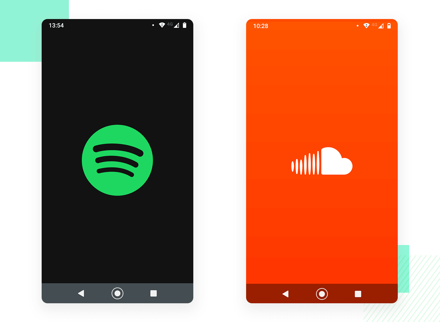 spotify and soundcloud splash screen examples