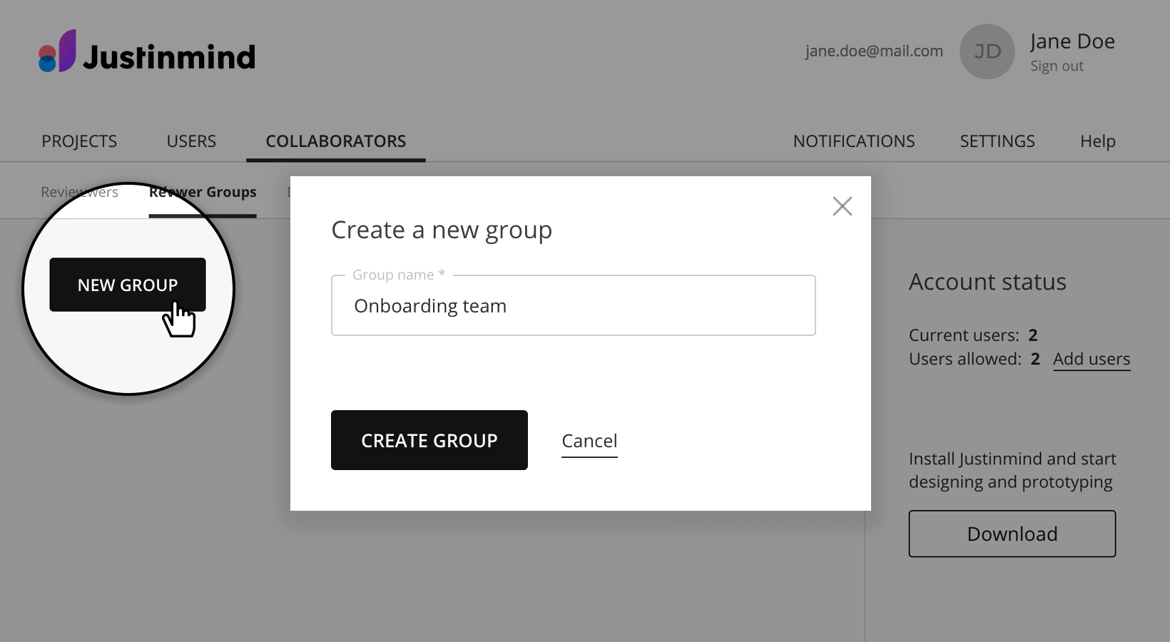 creating groups reviewers new