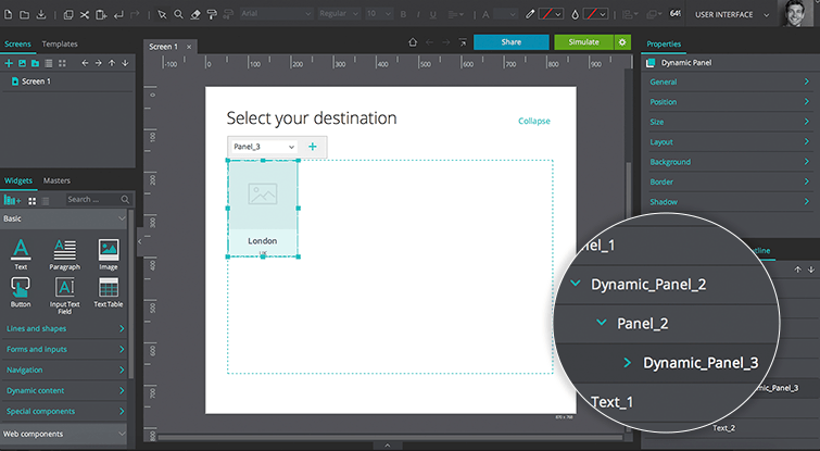 Design expandable and collapsible grids in your prototypes