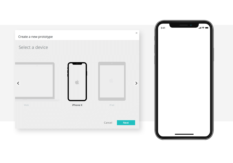 iphone x device template from justinmind