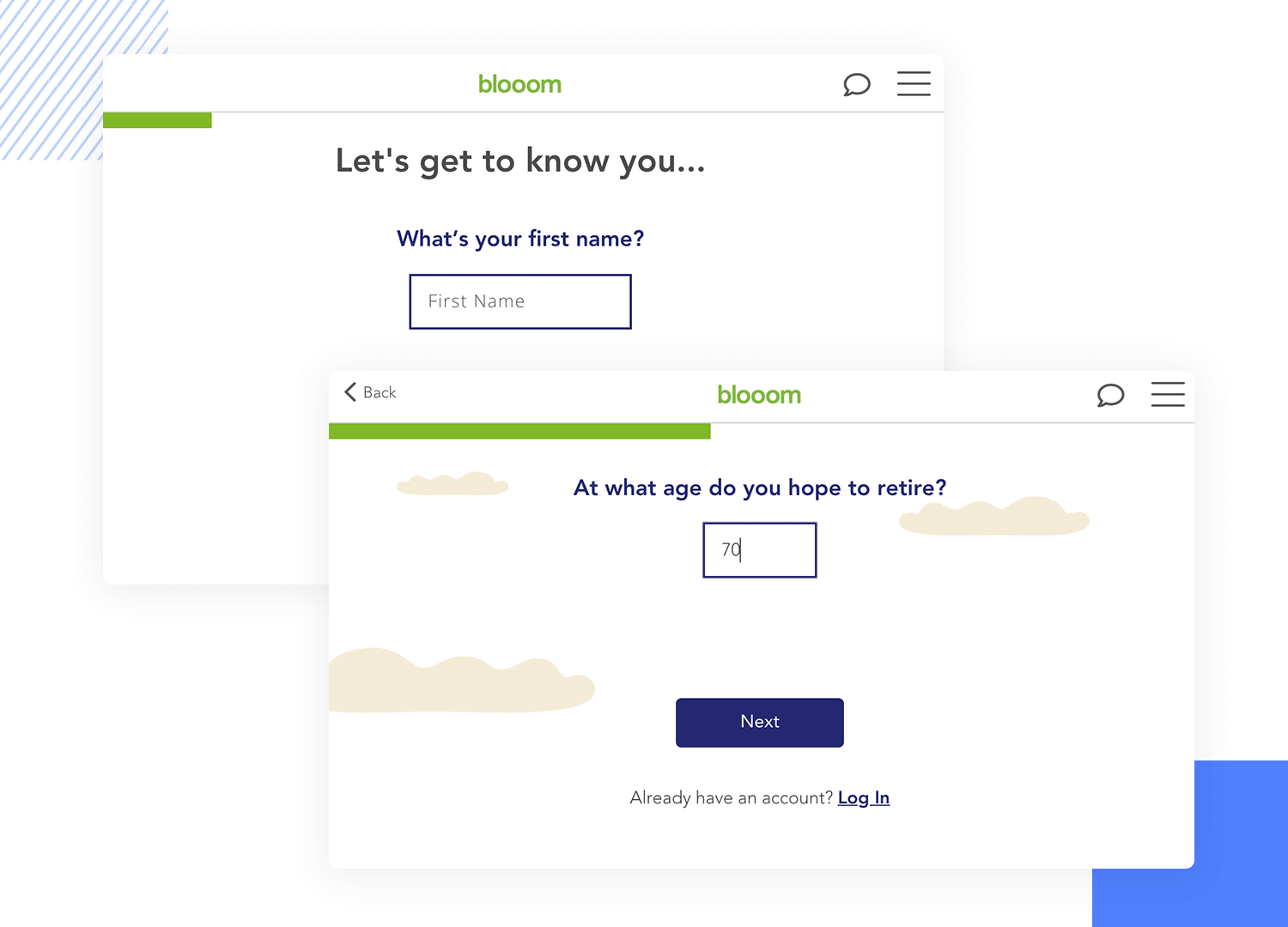 blooom signup form