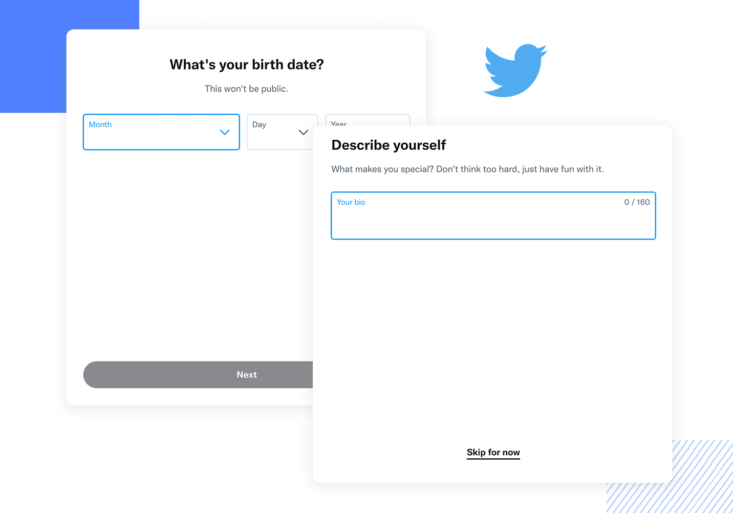 twitter signup form