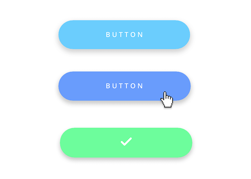example of 3 button states- normal hover and pressed