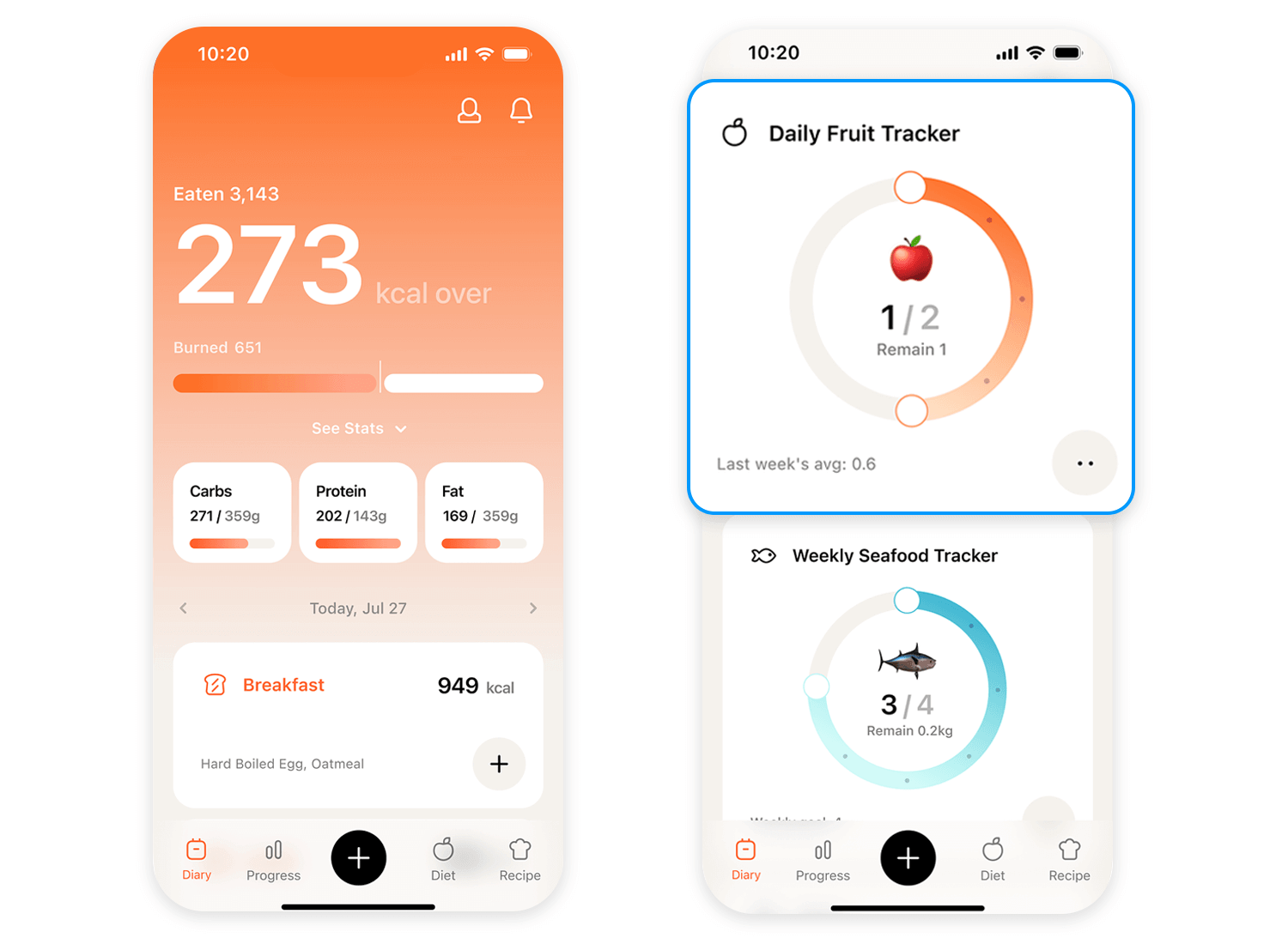 progress bar examples calorie counter