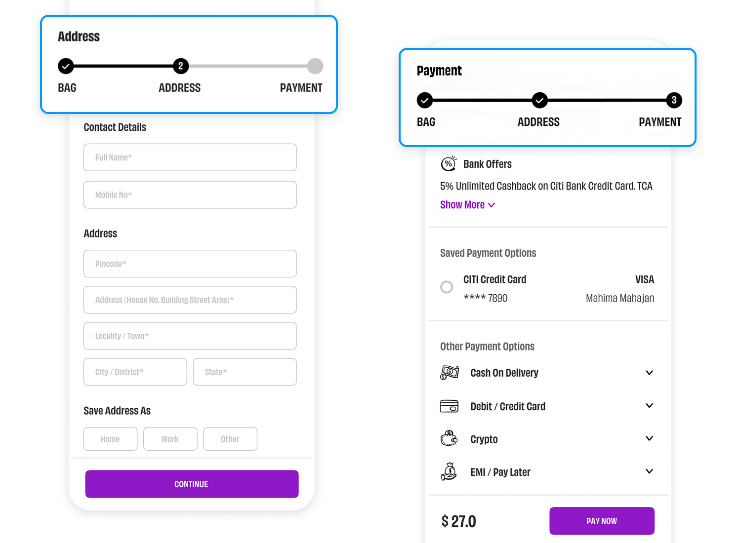 progress bar examples e-commerce checkout