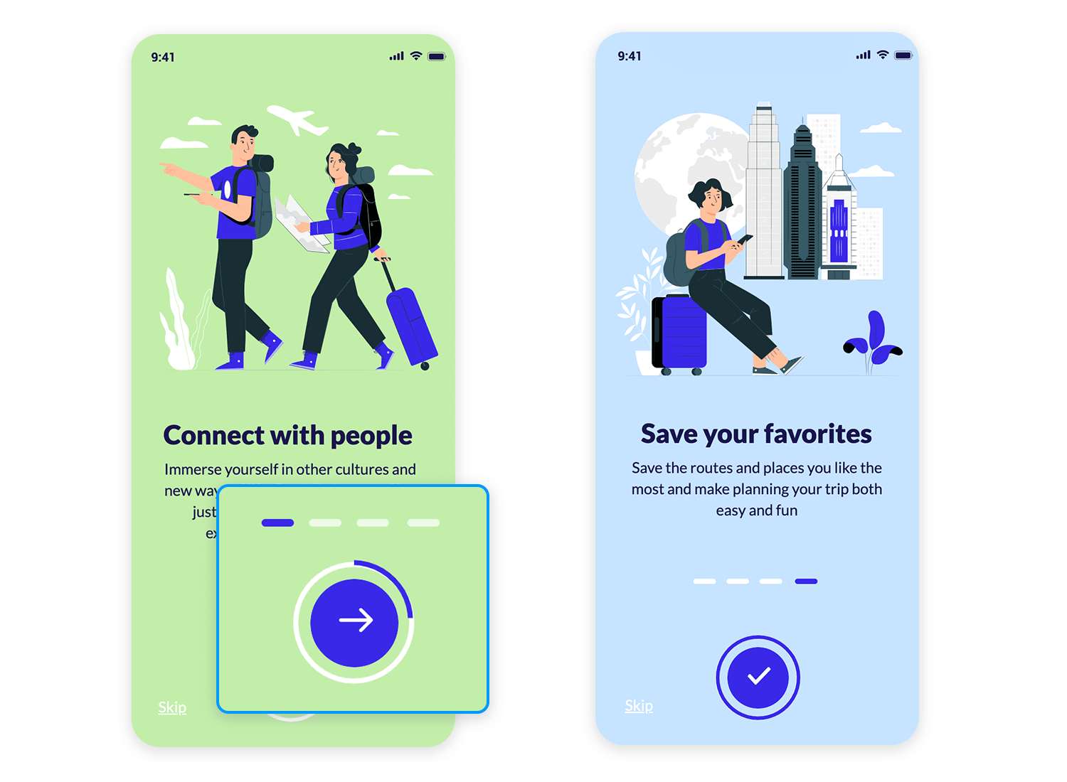 progress bar examples onboarding app