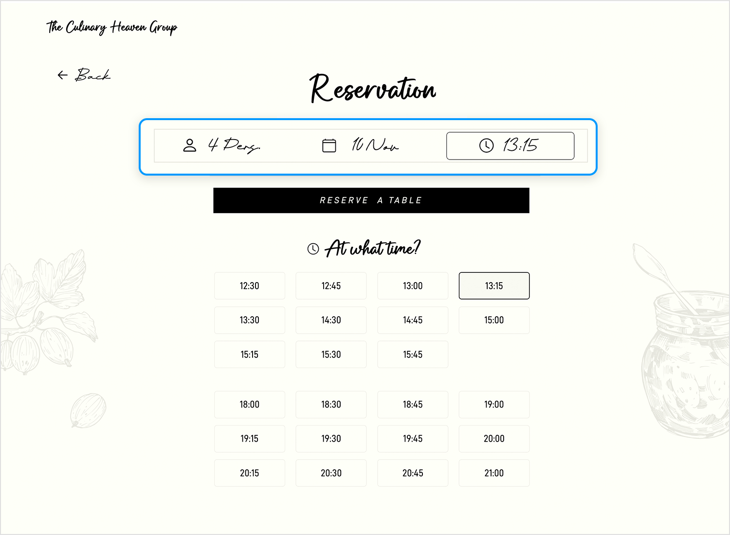 progress bar examples restaurant