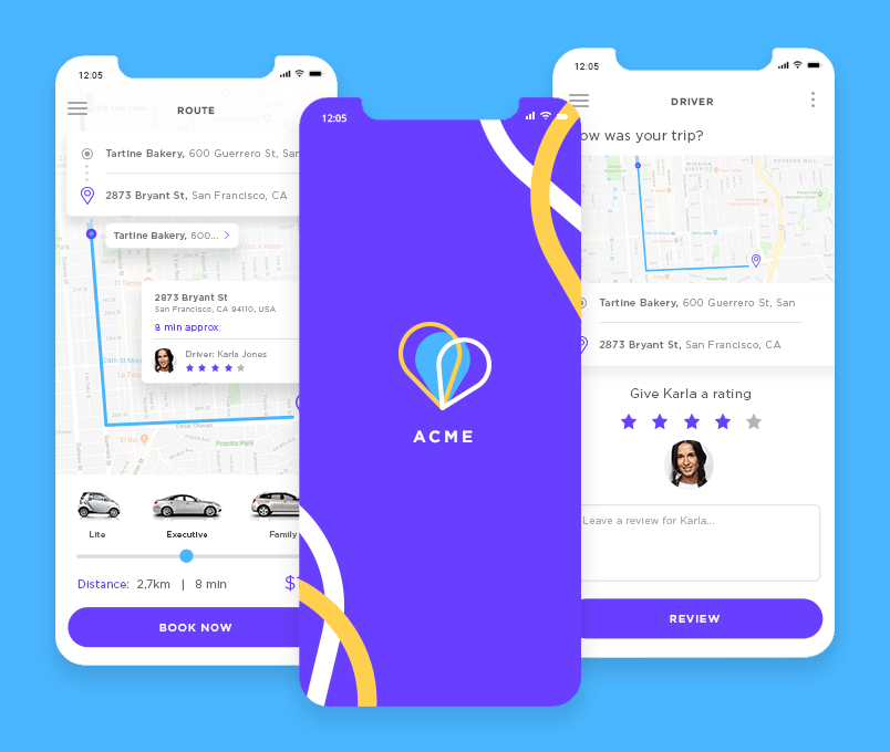 Design a ride-sharing app in 10 steps with Justinmind - Justinmind