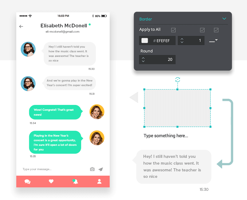 justinmind group chatting add users in prototype