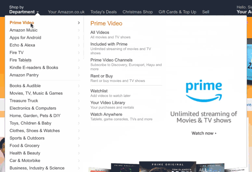 Ecommerce UX lessons amazon rapid category