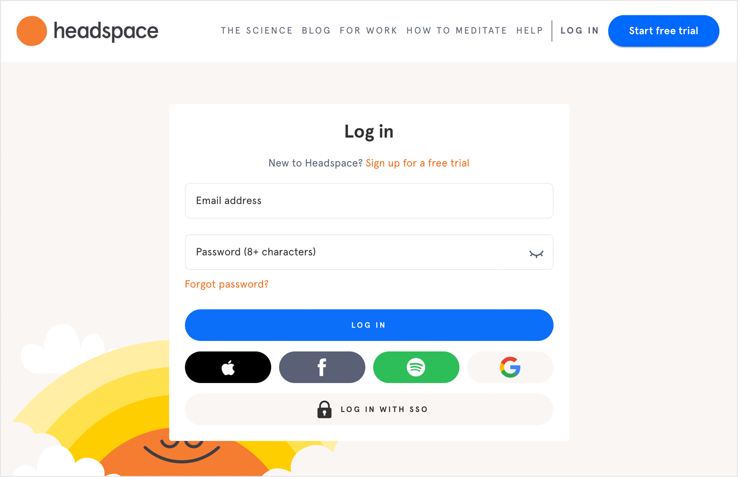 headspace-login-form