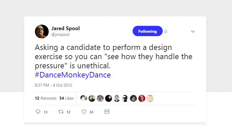 Jared Spool - design exercises make little sense for candidates or companies
