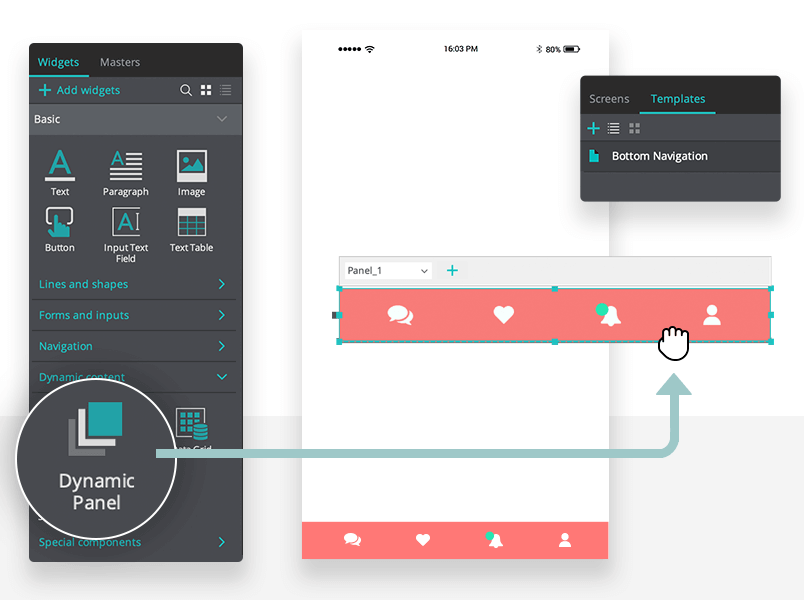 Justinmind - navigation bar template