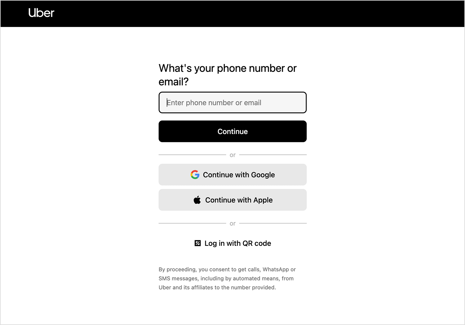 uber login