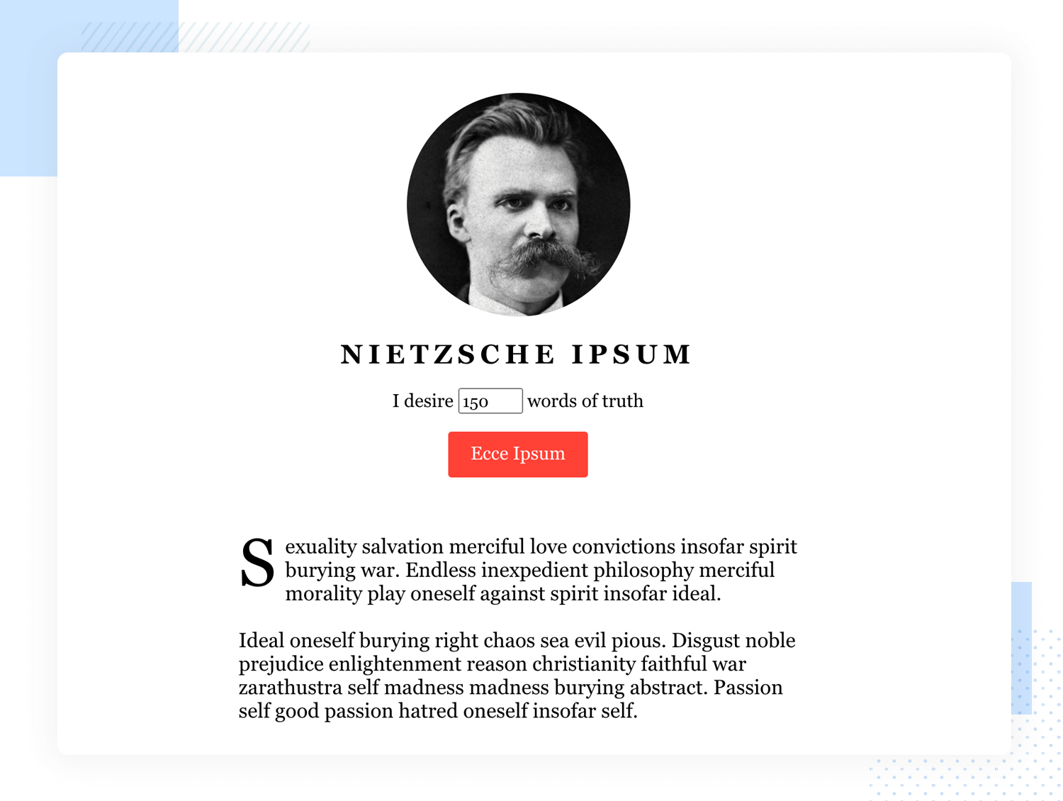 Lorem Ipsum alternatives 2 - Nietzsche