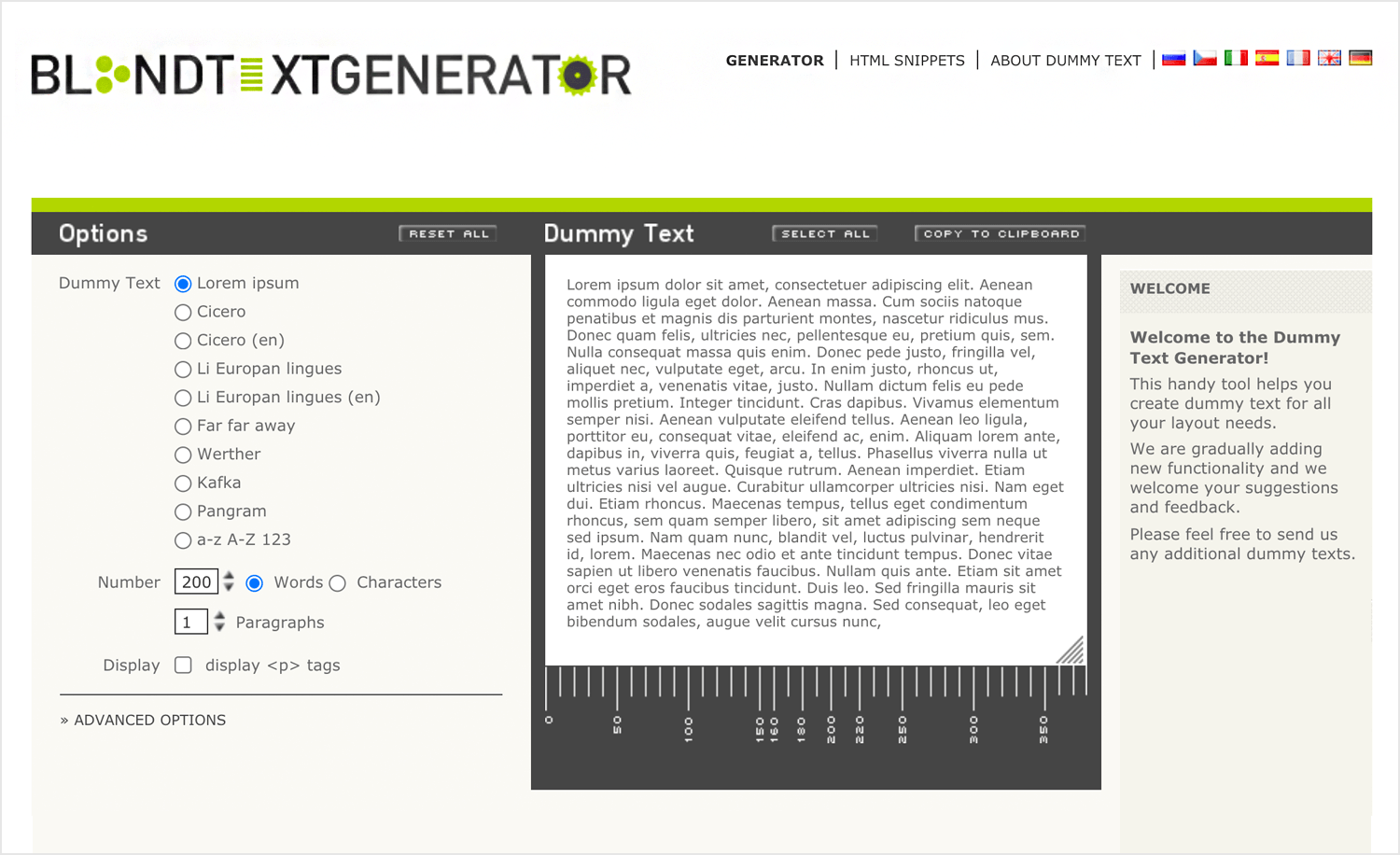 lorem ipsum alternatives - blind text generator
