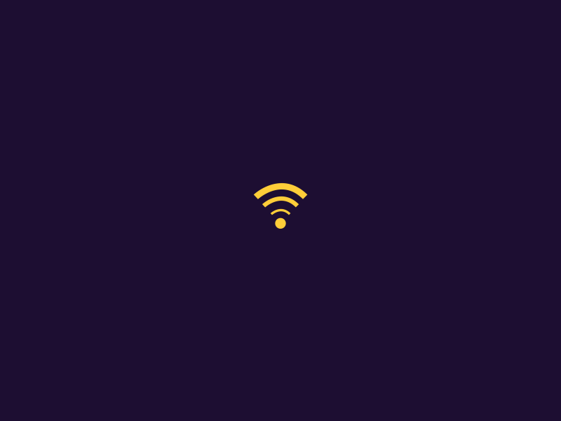 microinteraction example: no wifi connection animation