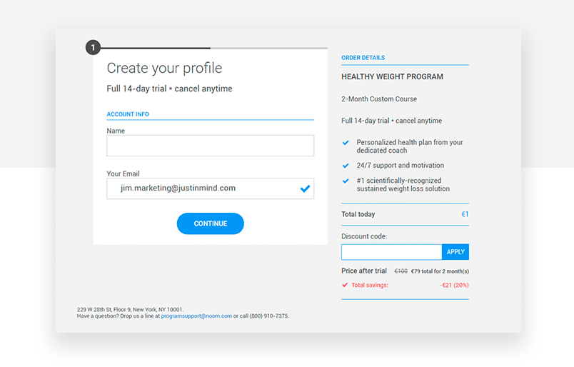 noom ux input form