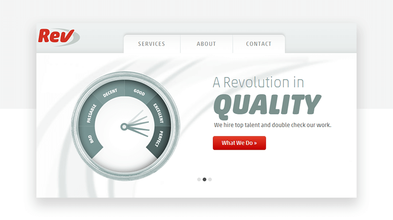 Rev.com's old carousel - website redesign - Justinmind