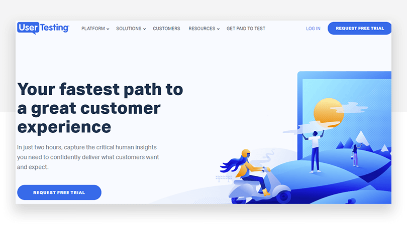UserTesting's new CTA - website redesign - Justinmind