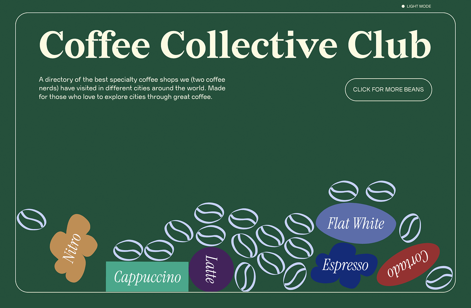 Coffee Collective Club one-page website with coffee-themed design