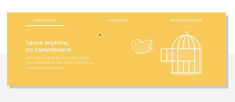 value proposition in dynamic panel in design of landing page with justinmind