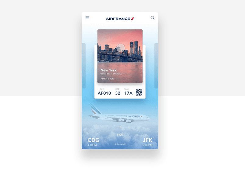 Airfrance fading gradient in graphic background