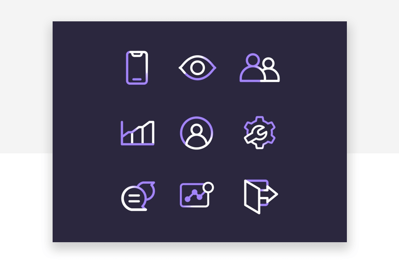 Interaction design consistency example - coherent icons