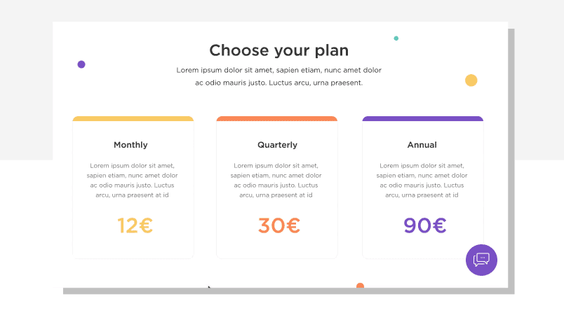 How to design the pricing section of landing page with justinmind - microinteractions