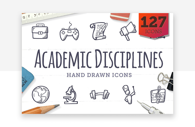 Website icons for education, learning and academic UX design 