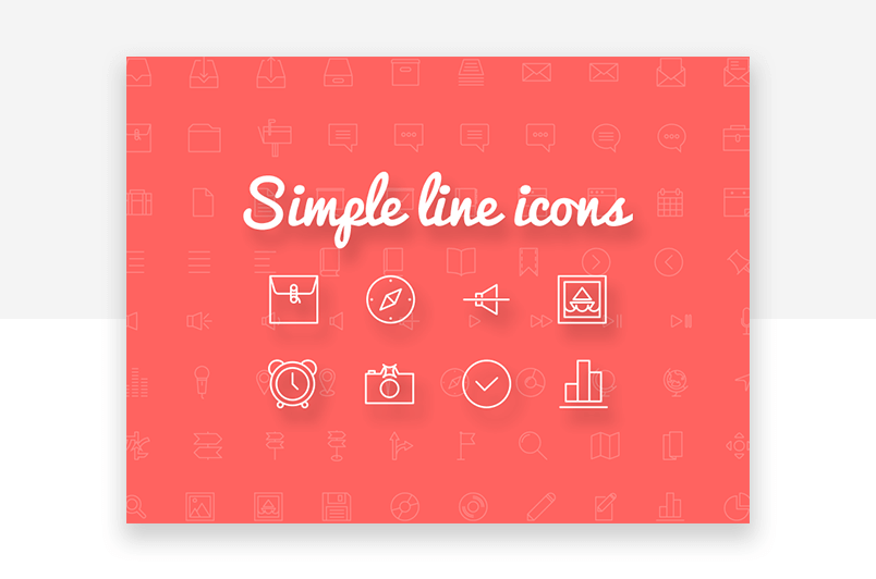 Simple line - free minimalist website icons