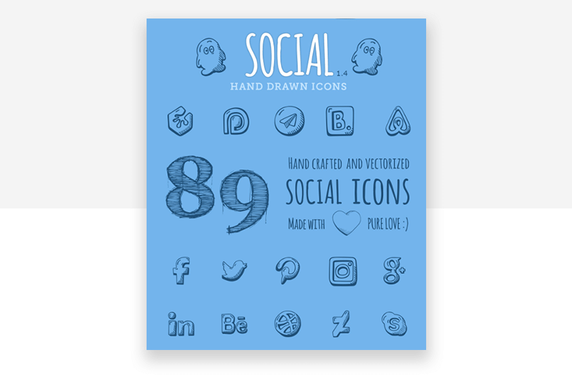 Social media website icons - hand drawn, from Good Stuff No Nonsense 