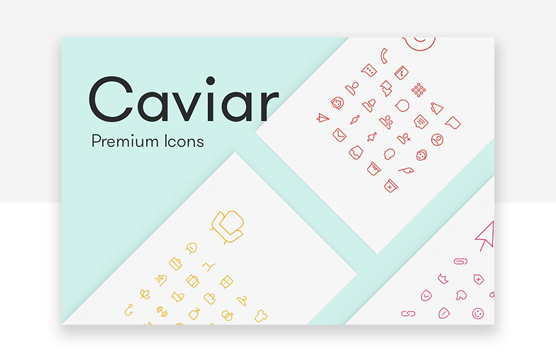 Minimalist and simple website icons - caviar