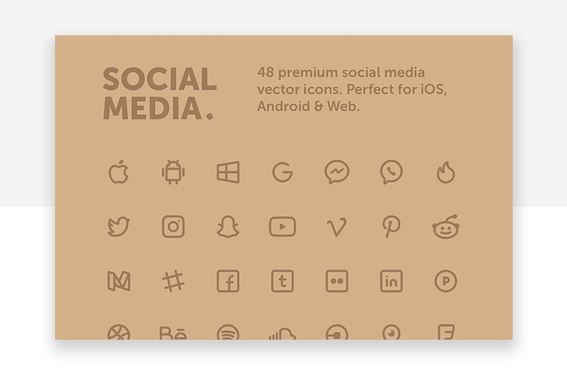 Social media - minimalist premium website icons