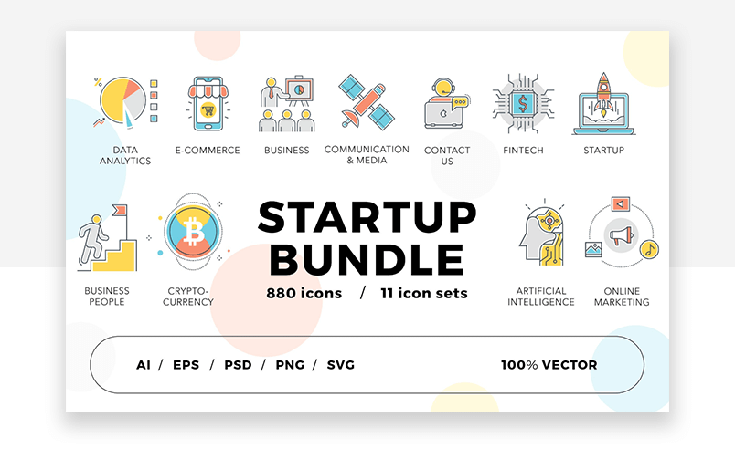 Website icons for startups - great UX design