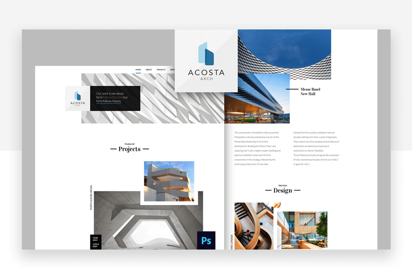 Architecture - free responsive website mockup template - Justinmind