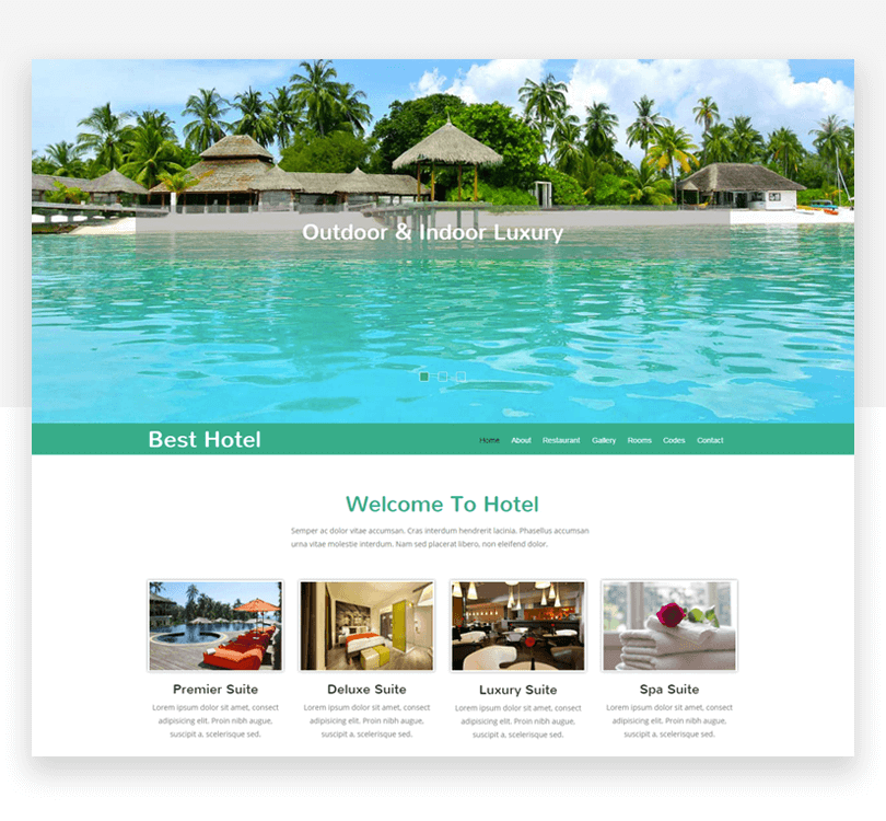 Best Hotel - free responsive website mockup template - Justinmind