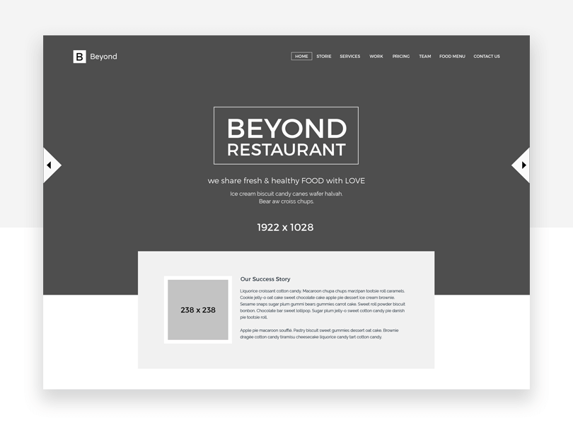 Beyond - free responsive website mockup template - Justinmind