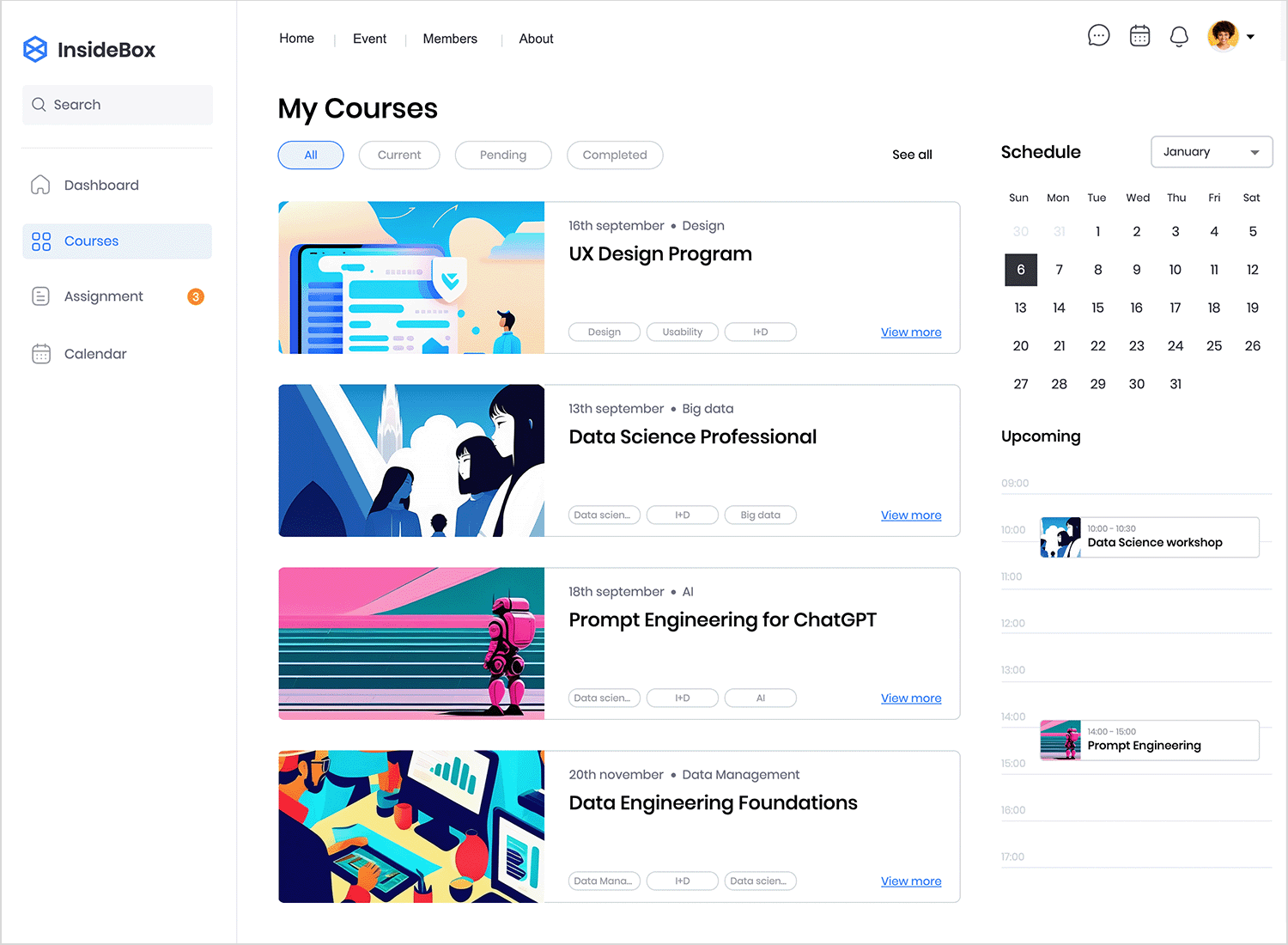 layout design examples e-learning