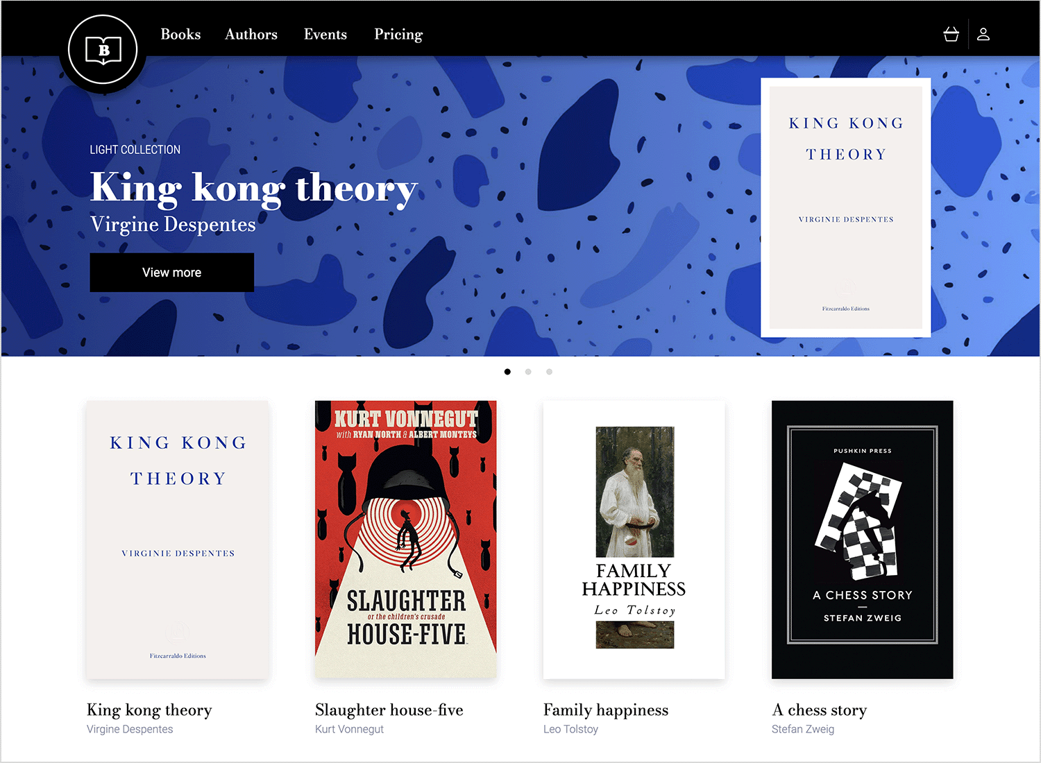 layout design examples online bookstore