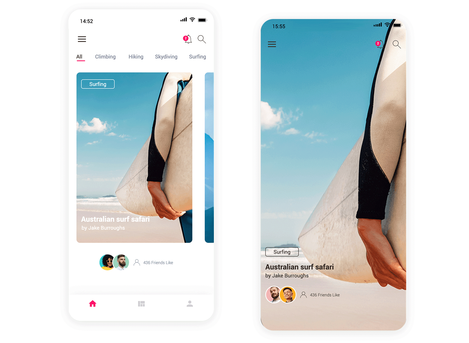 layout design examples travel app