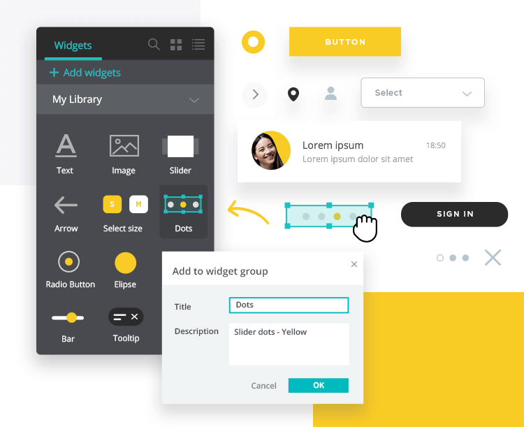 Create custom UI kit in a design system - Justinmind