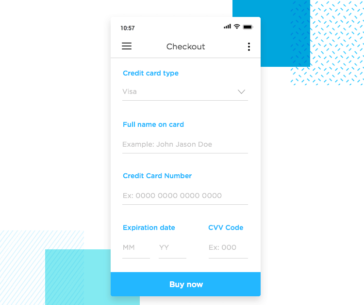 example of app form design with masks and limiters in field entries